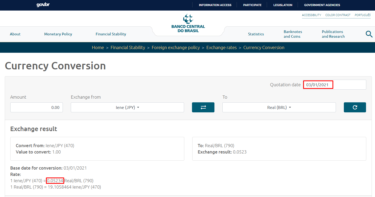 External Data > Currency exchange rates