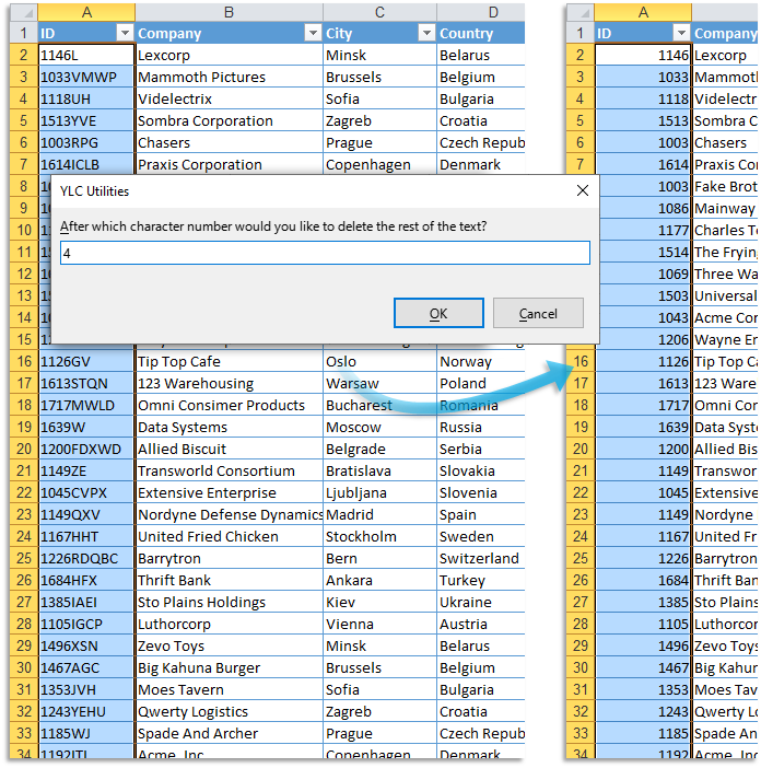 Text > Delete all after a given number of characters
