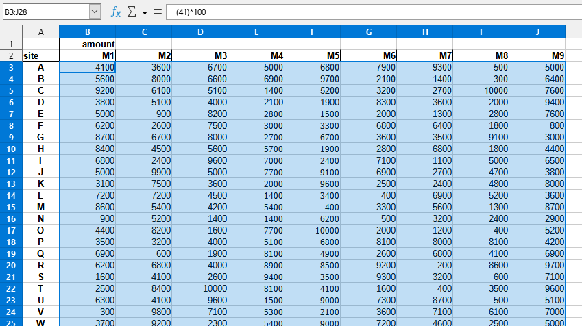 Number > Add extra calculation to selected cells
