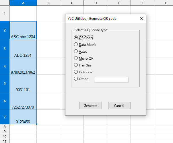 Comment > Generate QR code