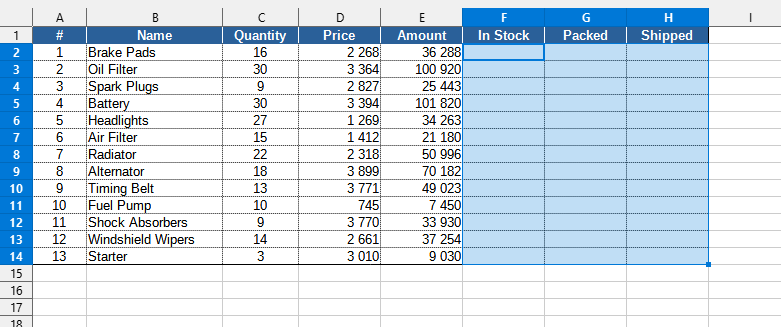 Range > Insert checkboxes in selection
