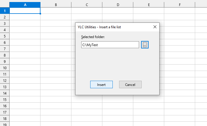 YLC Utilities > File > Insert a list of existing files