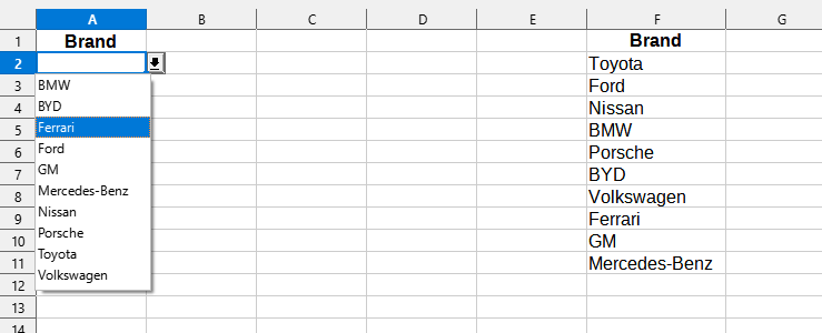 Range > Make drop-down list