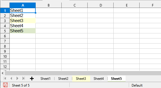 Make list of worksheets