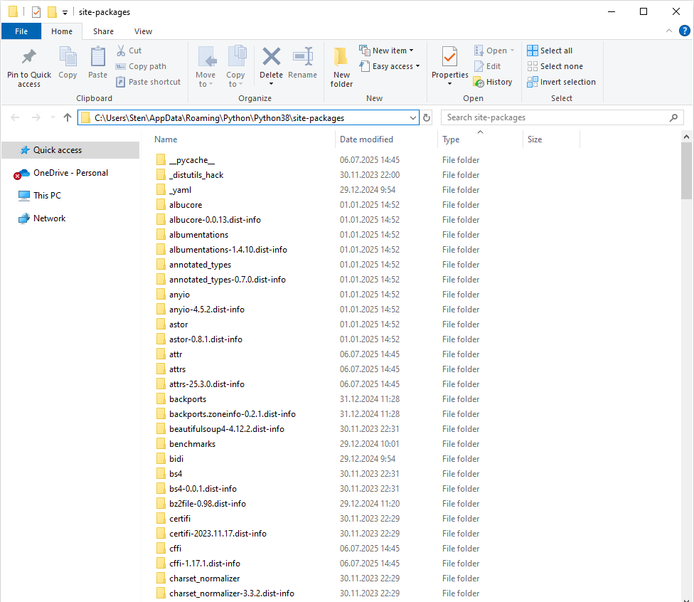 YLC Utilities > Python > Open imported PY packages