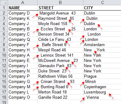 Text > Remove leading, trailing and excessive spaces