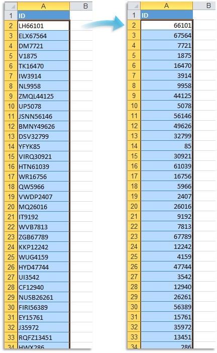 Text > Remove all letters in selection
