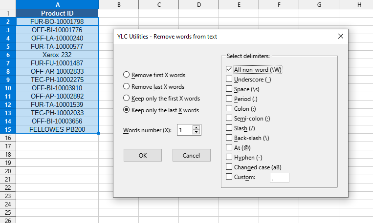 Text > Remove words from text