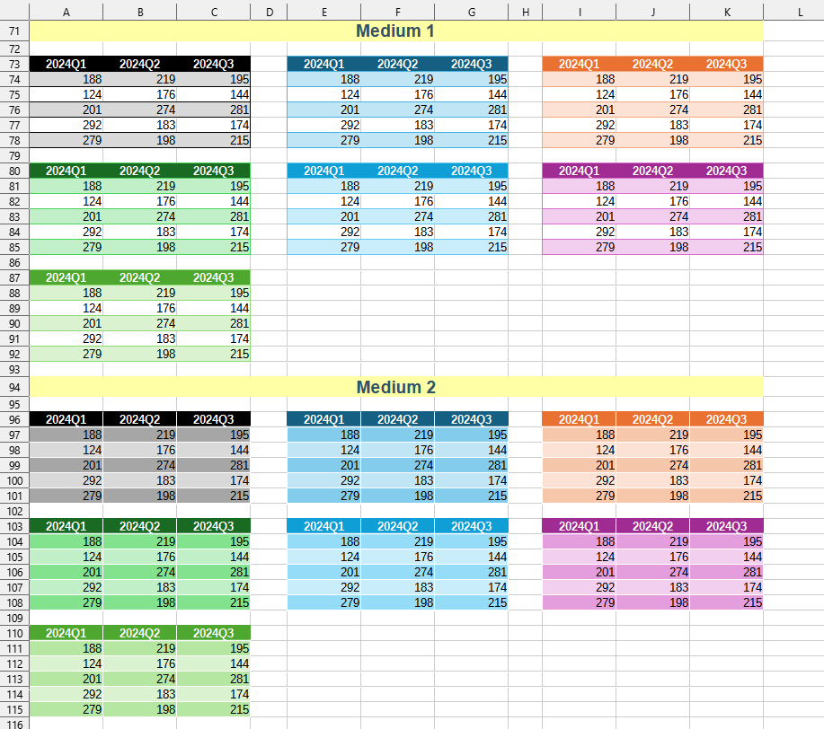YLC Utilities > Table Styles > Excel