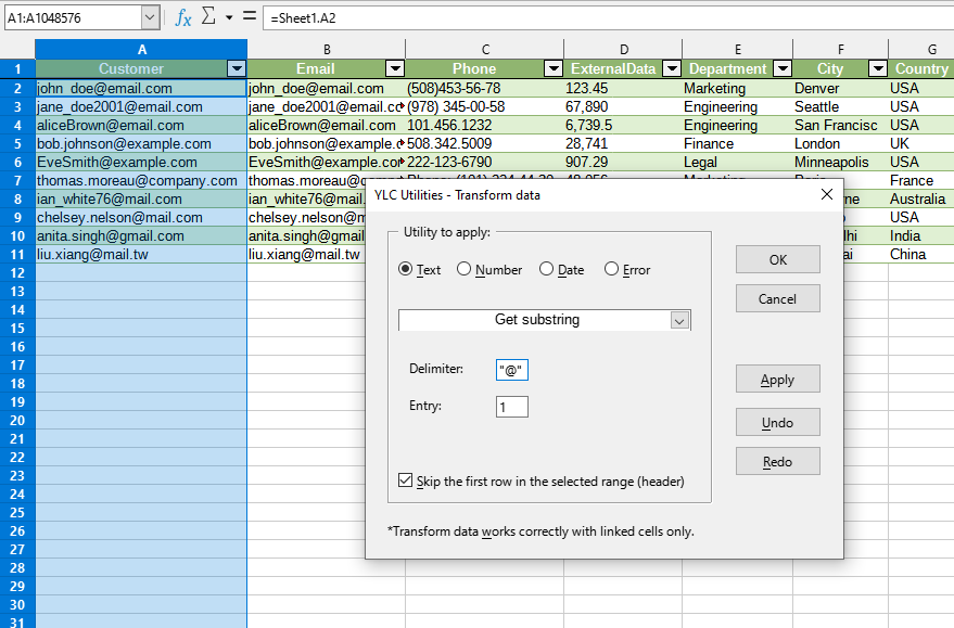 Power Query > Transform data