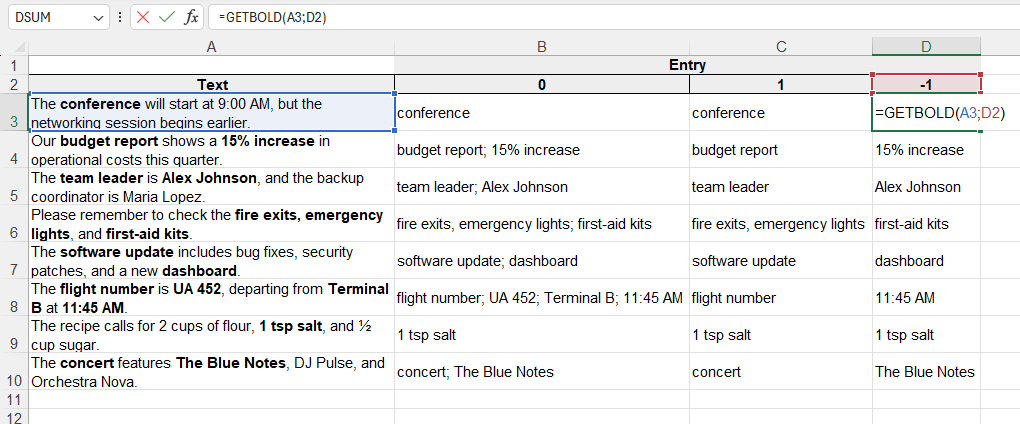 Приклад використання функції GETBOLD()