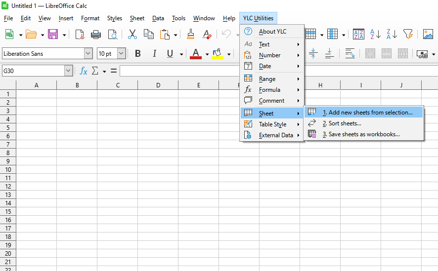 Аркуш › Добавити нові аркуші з вибраного