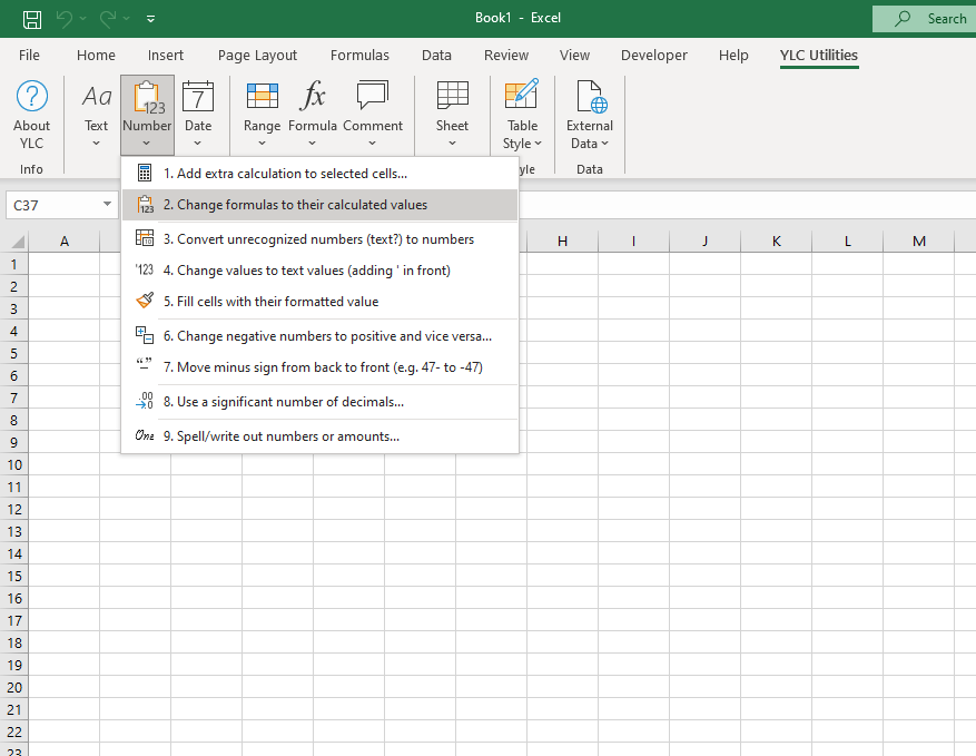 Число › Змінити формули на їх розрахункові значення