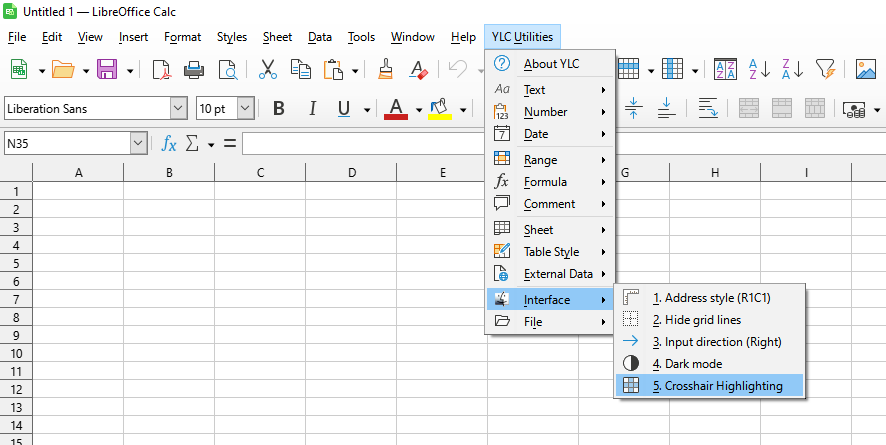 YLC Utilities > Інтерфейс > Перехресна підсвітка