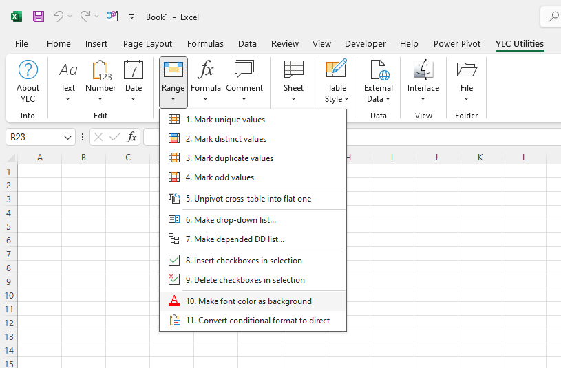 Діапазон › Зробити колір шрифту як фон