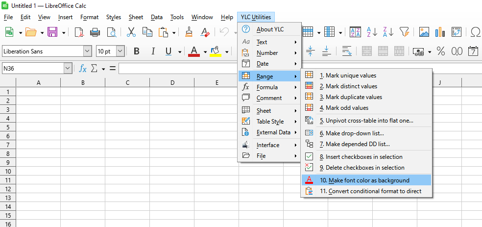 Діапазон › Зробити колір шрифту як фон