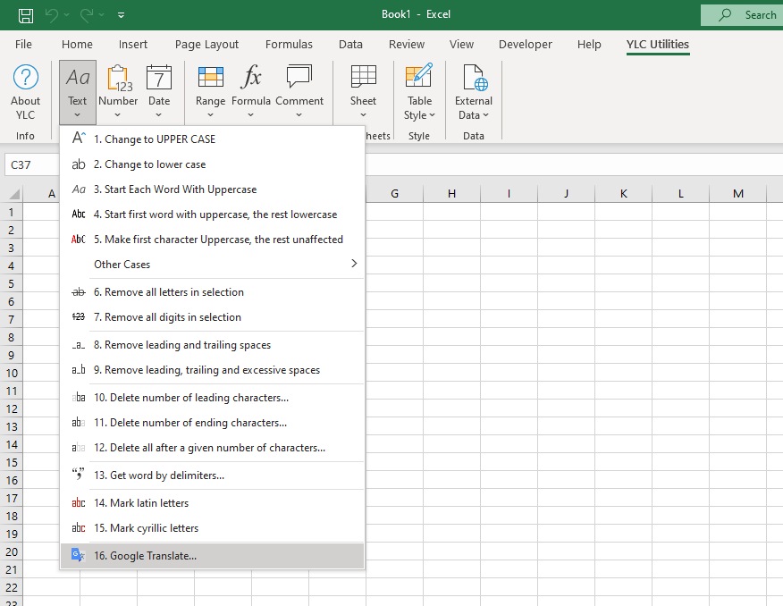 YLC Utilities > Текст › Google Перекладач