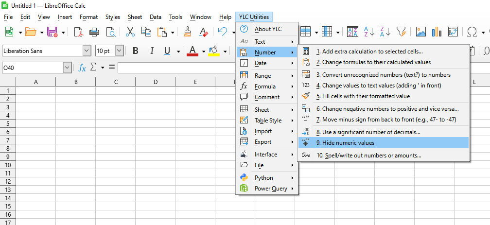 YLC Utilities > Число › Приховати числові значення
