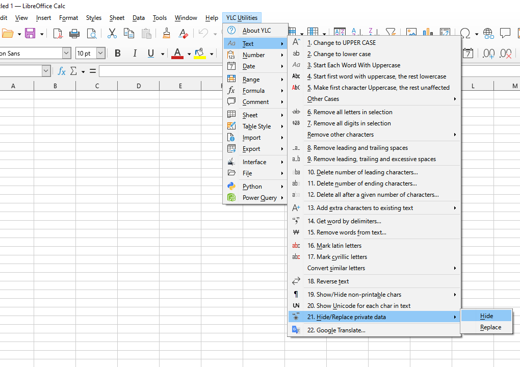 YLC Utilities > Текст › Приховати/Замінити приватні дані