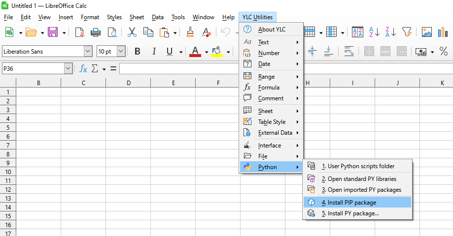 YLC Utilities > Python > Встановити 'PIP' пакет