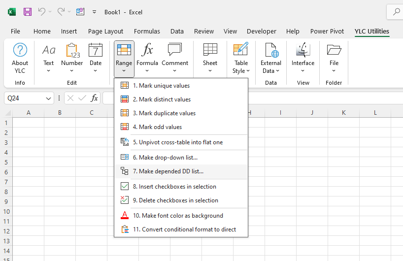 Діапазон › Створити пов'язаний випадаючий список