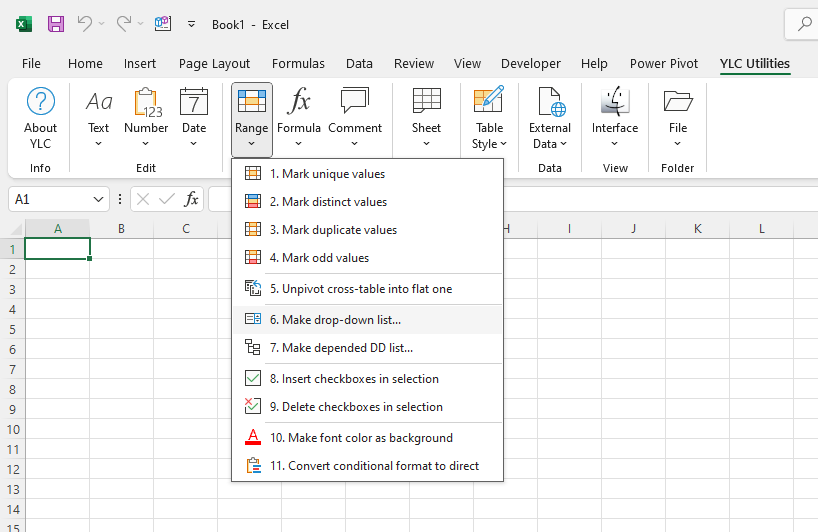 Діапазон › Створити випадаючий список