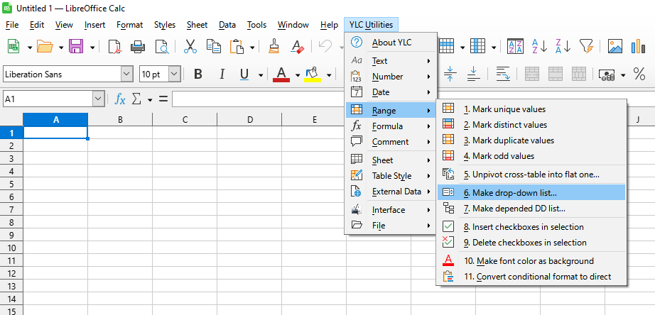 Діапазон › Створити випадаючий список