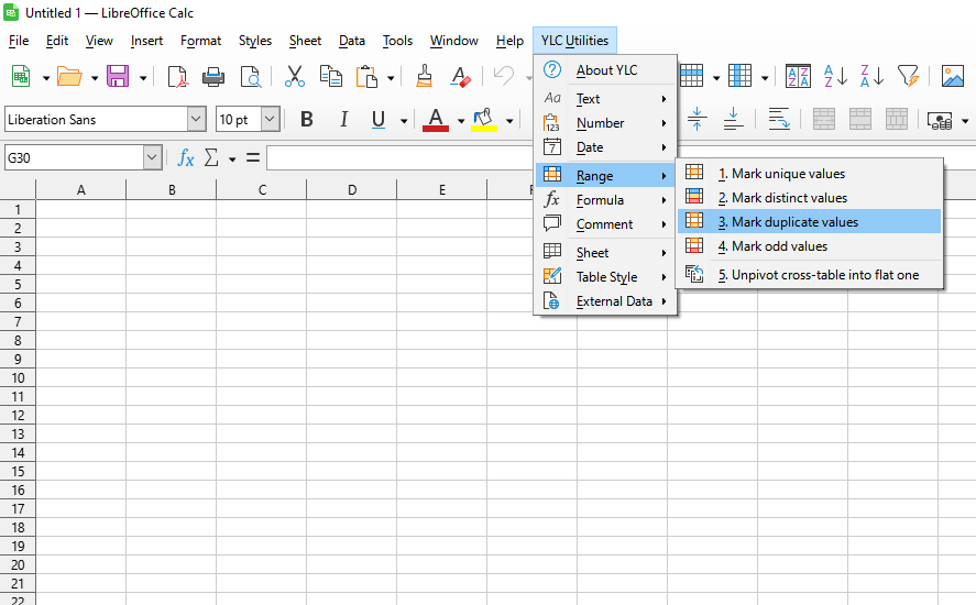 Діапазон › Позначити дублікати значень у вибраному
