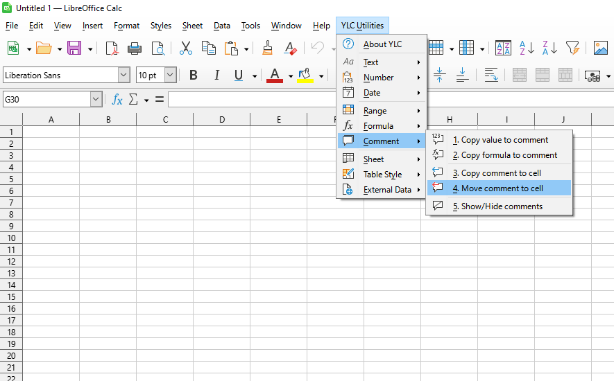 Коментар › Перемістити коментар в комірку