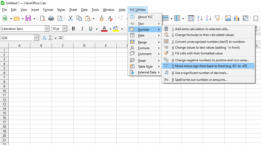 Число › Перемістити знак мінус із кінця на початок (наприклад, 47- на -47)