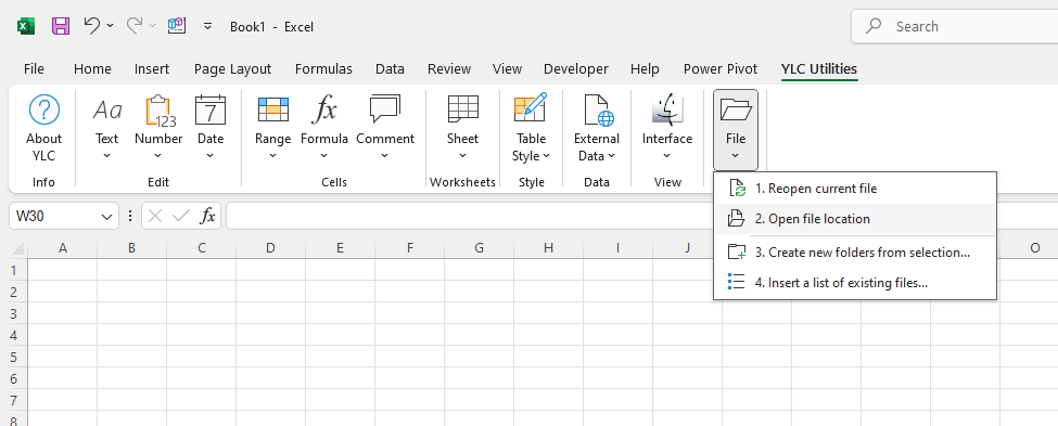YLC Utilities > Файл > Відкрити поточну папку