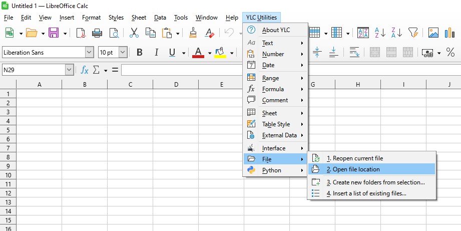 YLC Utilities > Файл > Відкрити поточну папку