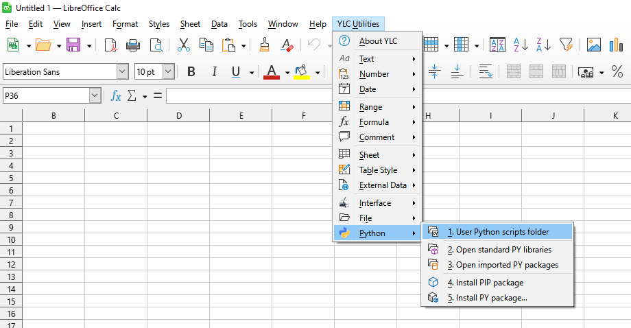 YLC Utilities > Python > Відкрити папку з python скриптами