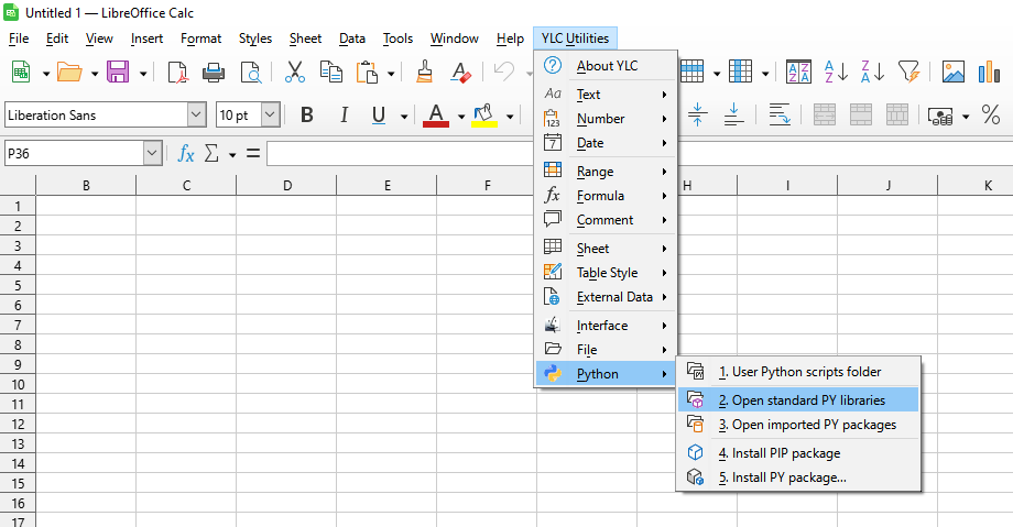 YLC Utilities > Python > Відкрити папку зі стандартними бібліотеками