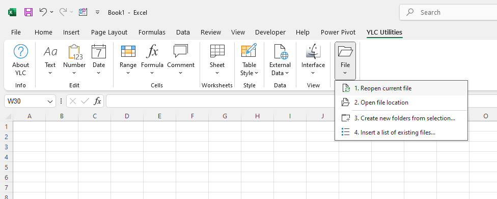 YLC Utilities > Файл > Повторно відкрити поточний файл