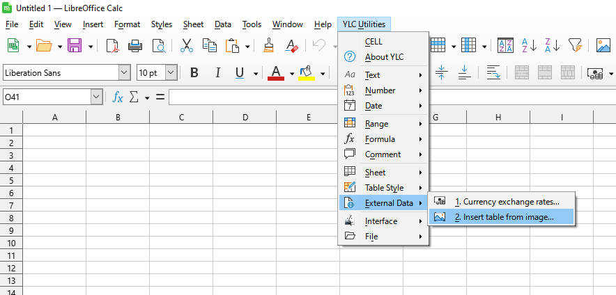 YLC Utilities > Зовнішні дані › Вставити таблицю зі зображення