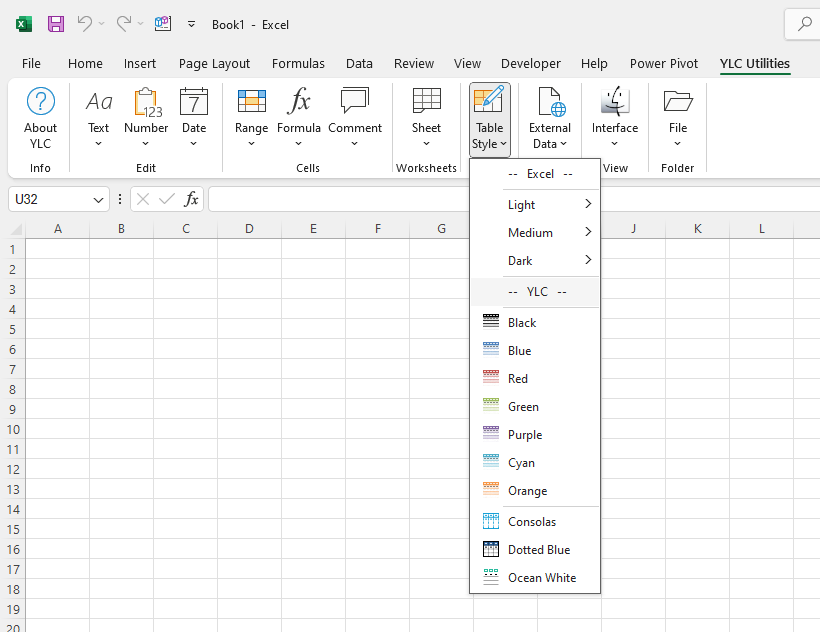 YLC Utilities > Стиль таблиці