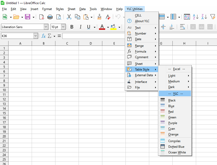 YLC Utilities > Стиль таблиці