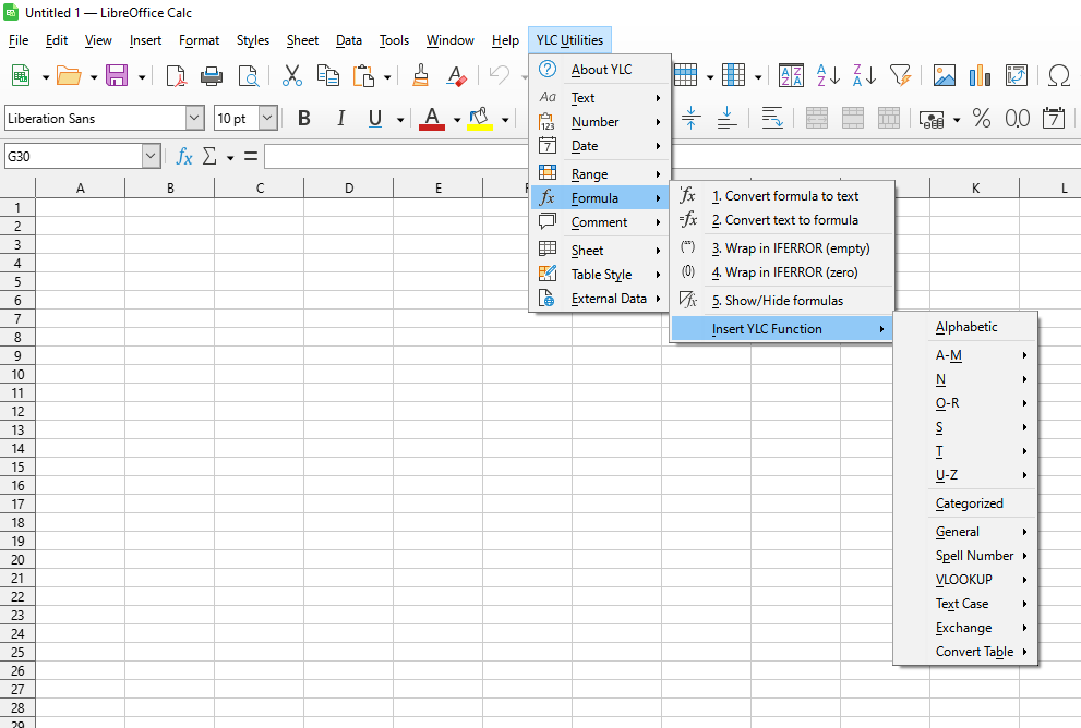 Формула › Вставити YLC функцію