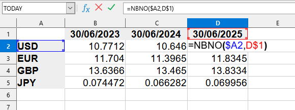 Приклад використання функції NBNO()