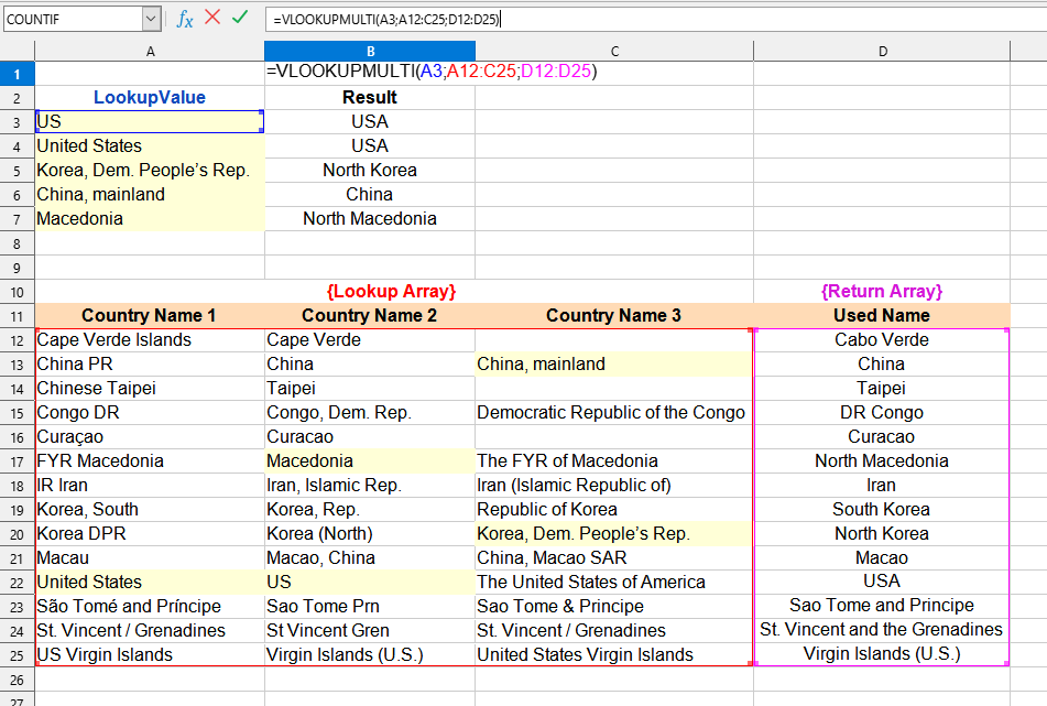Приклад використання функції VLOOKUPMULTI()